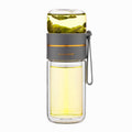 Glass Water Bottle With Tea Infuser Green