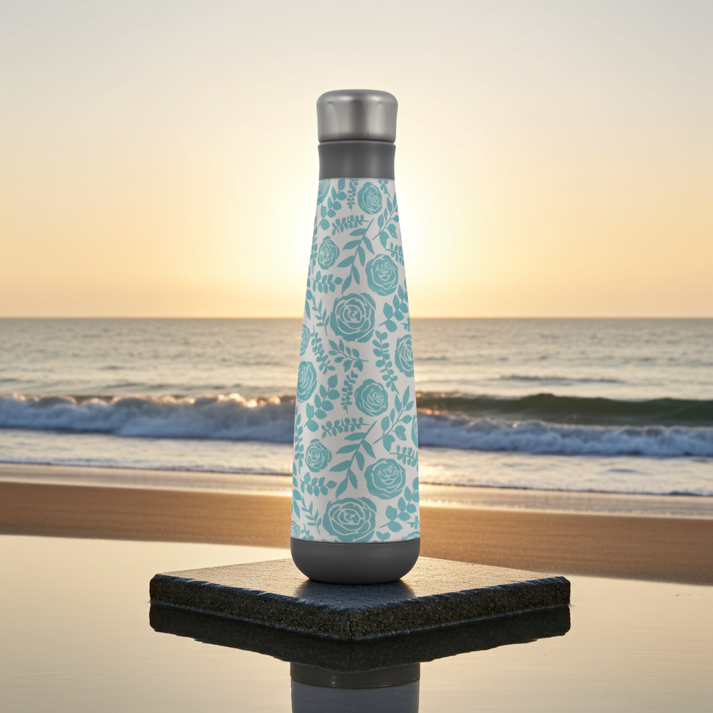 Baby Blue Floral Water Bottle