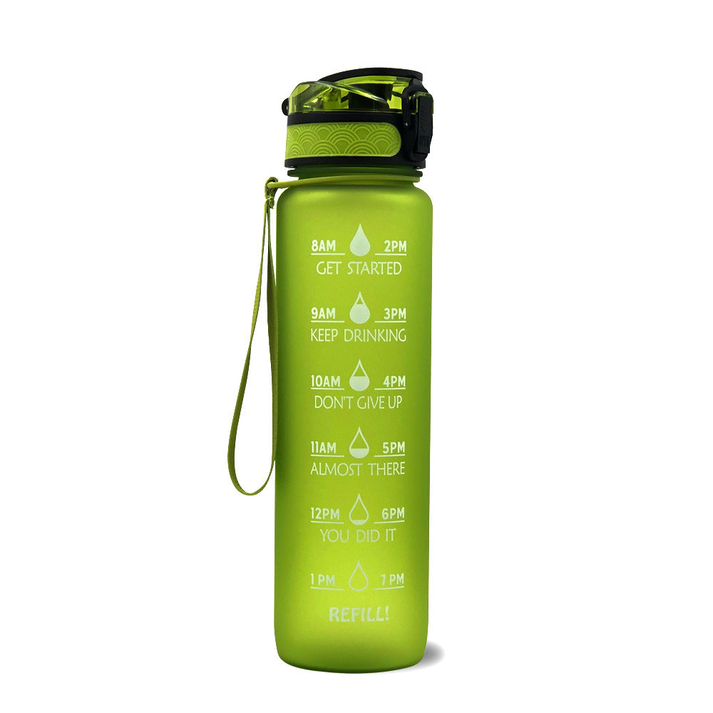 Green 1L Tritan bottle on a white background
