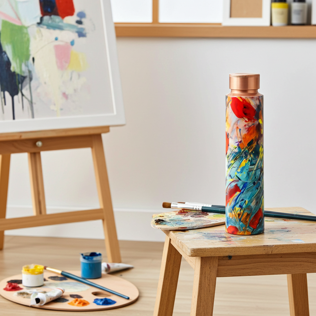 Abstract Art Copper Cap Bottle