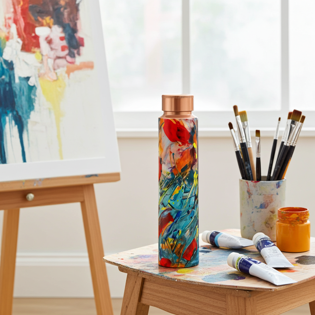 Abstract Art Copper Cap Bottle