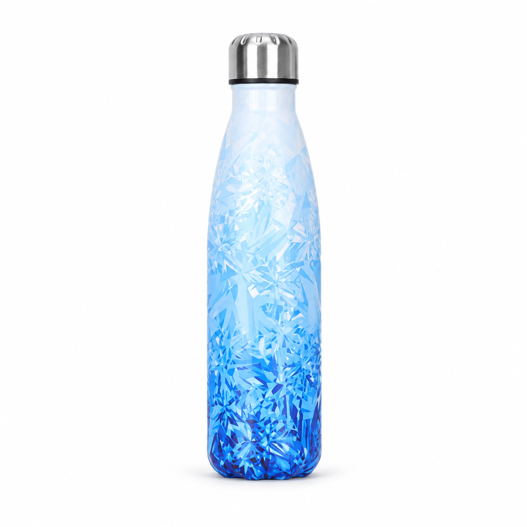 ColorPop Cola-Shaped Stainless Steel Bottle — 500ml Blue Frost