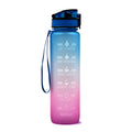 Gradient blue to pink 1L Tritan bottle on a white background