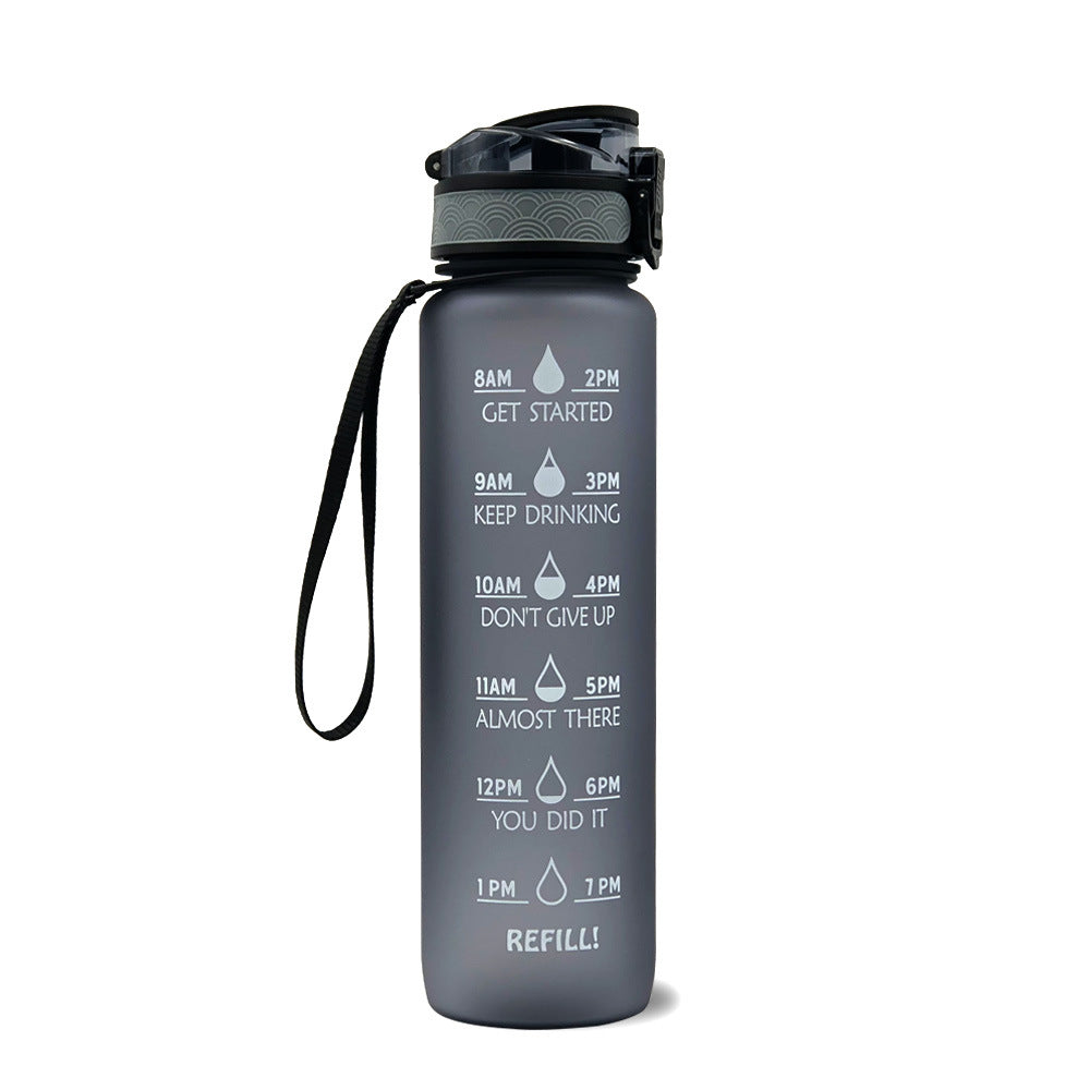 Gray 1L Tritan bottle on a white background