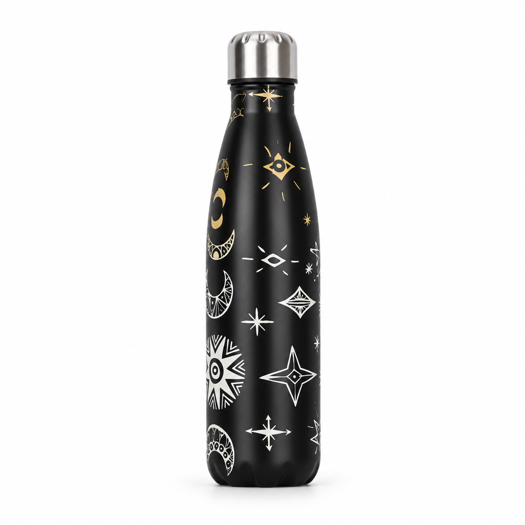 ColorPop Cola-Shaped Stainless Steel Bottle — 500ml Silver Constellations