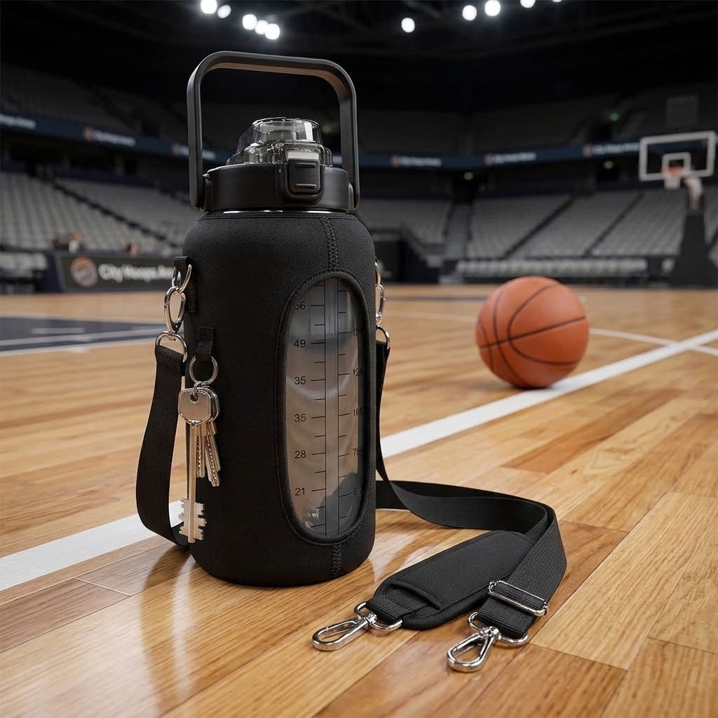 2L Motivational Water Bottle with Straw Aquatica Water Bottles