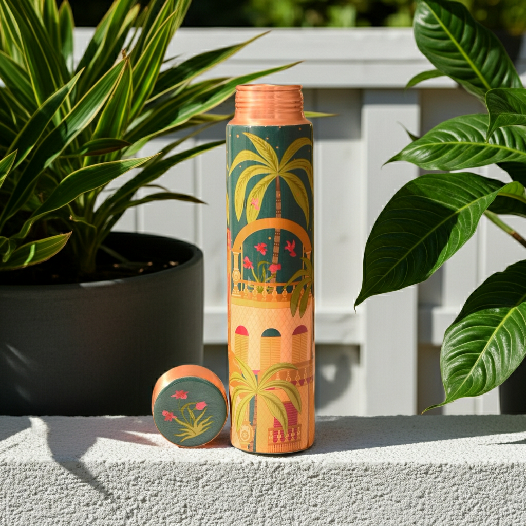 Vanya Forest Bloom Artisan Copper Bottle — 750ml