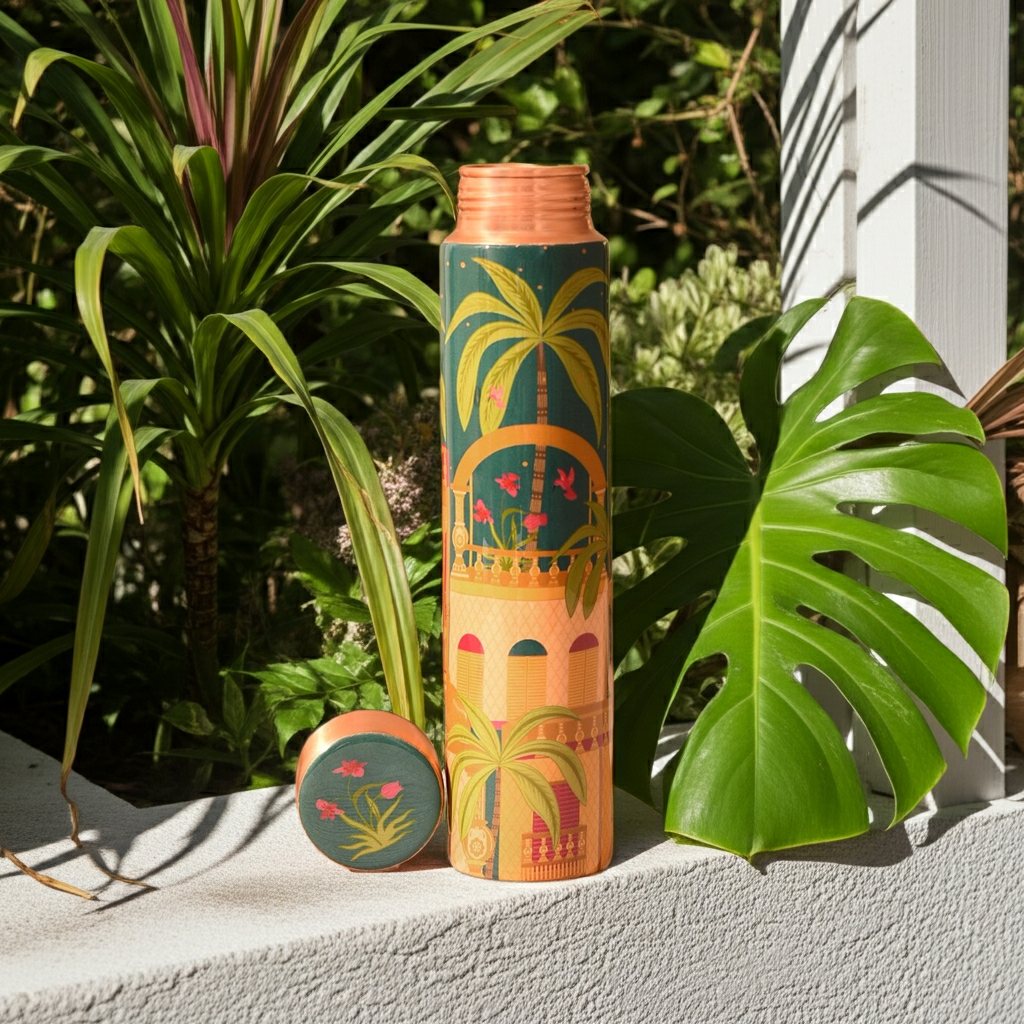 Vanya Forest Bloom Artisan Copper Bottle — 750ml