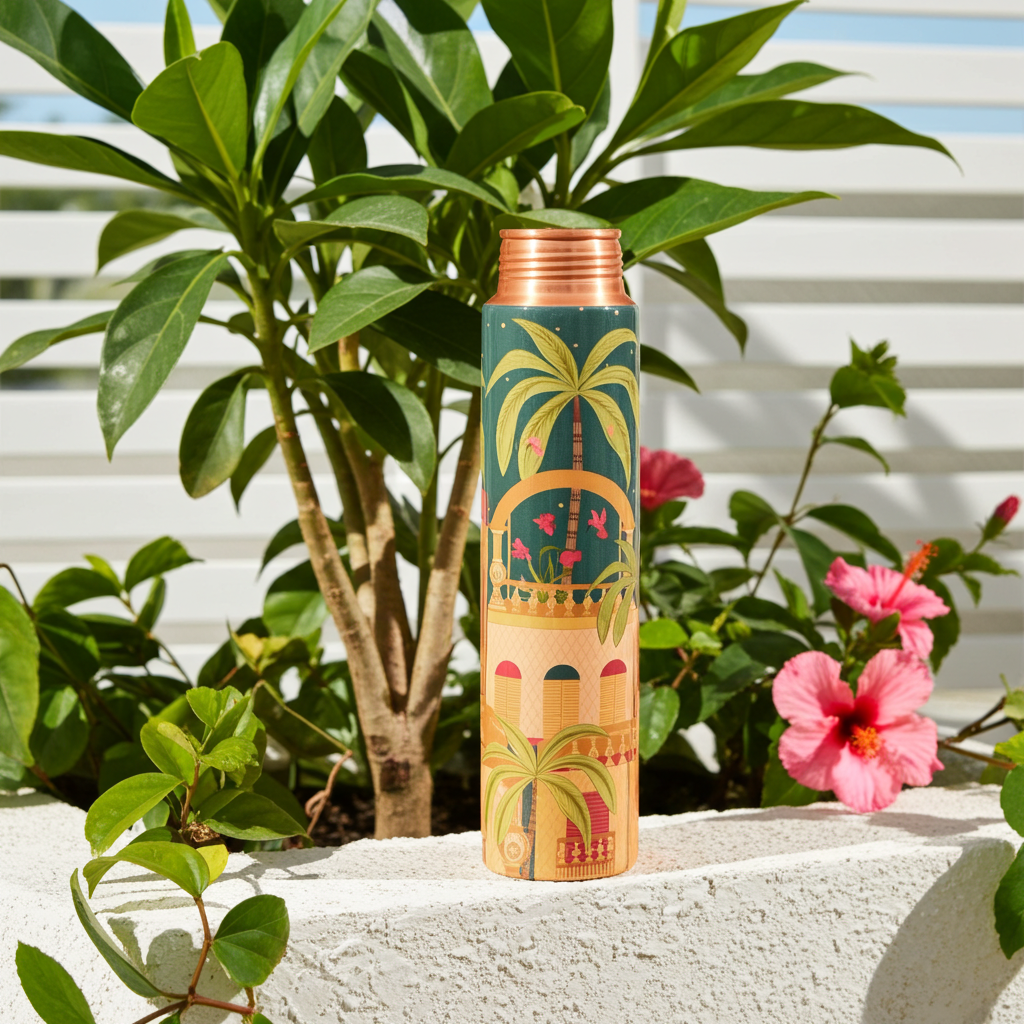 Vanya Forest Bloom Artisan Copper Bottle — 750ml