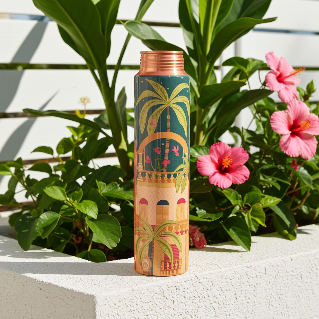 Vanya Forest Bloom Artisan Copper Bottle — 750ml