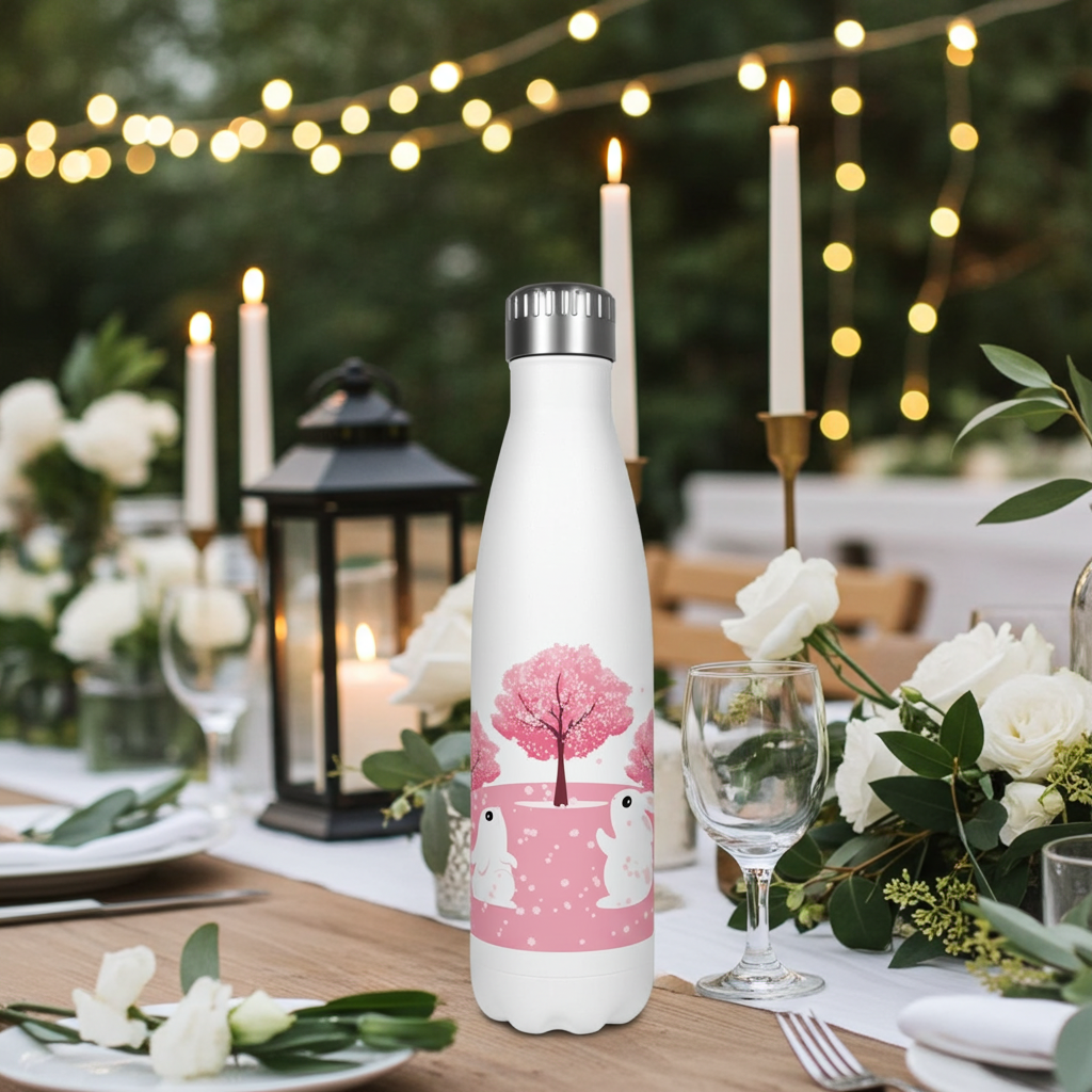 Insulated Water Bottle with Rabbit Design
