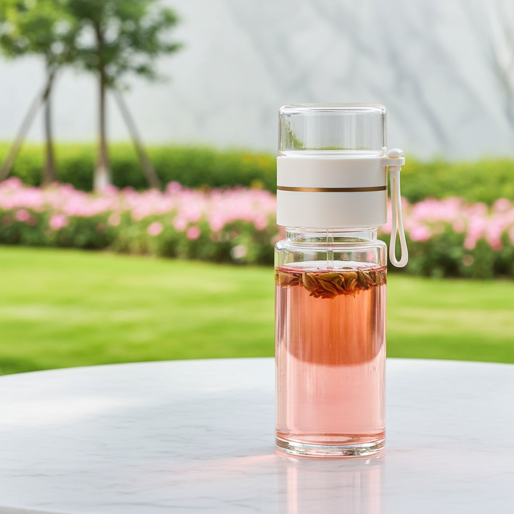Glass Water Bottle With Tea Infuser