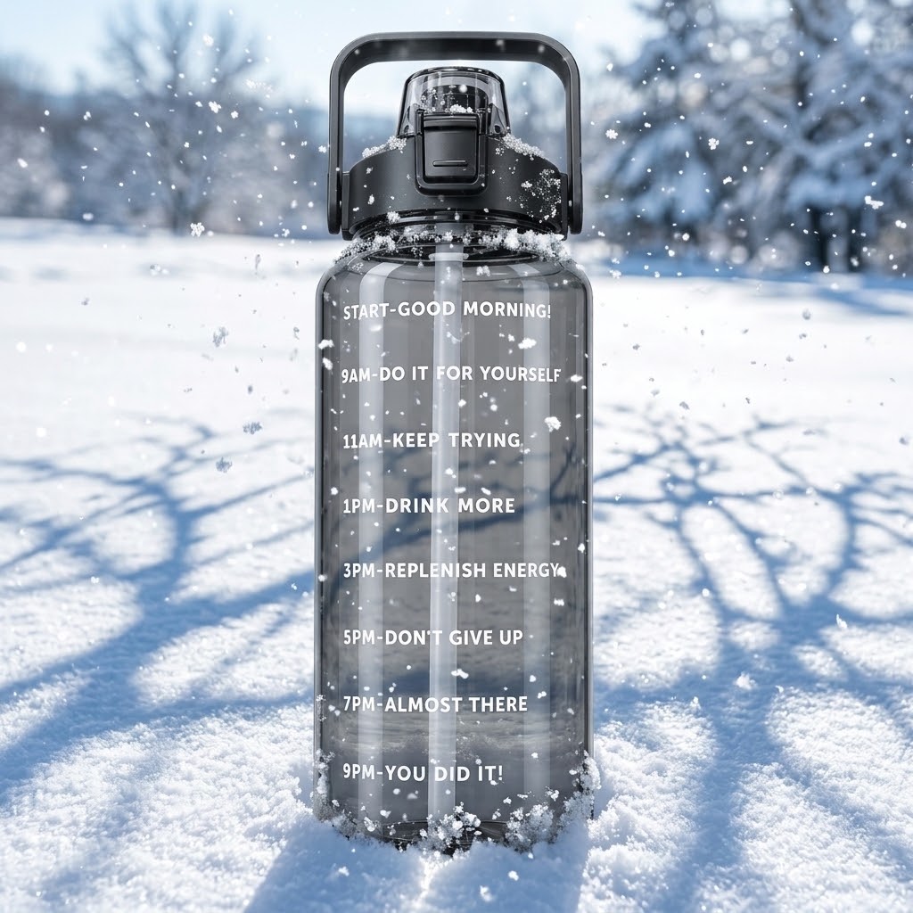 TrailFlow 2L Straw Water Bottle in snow