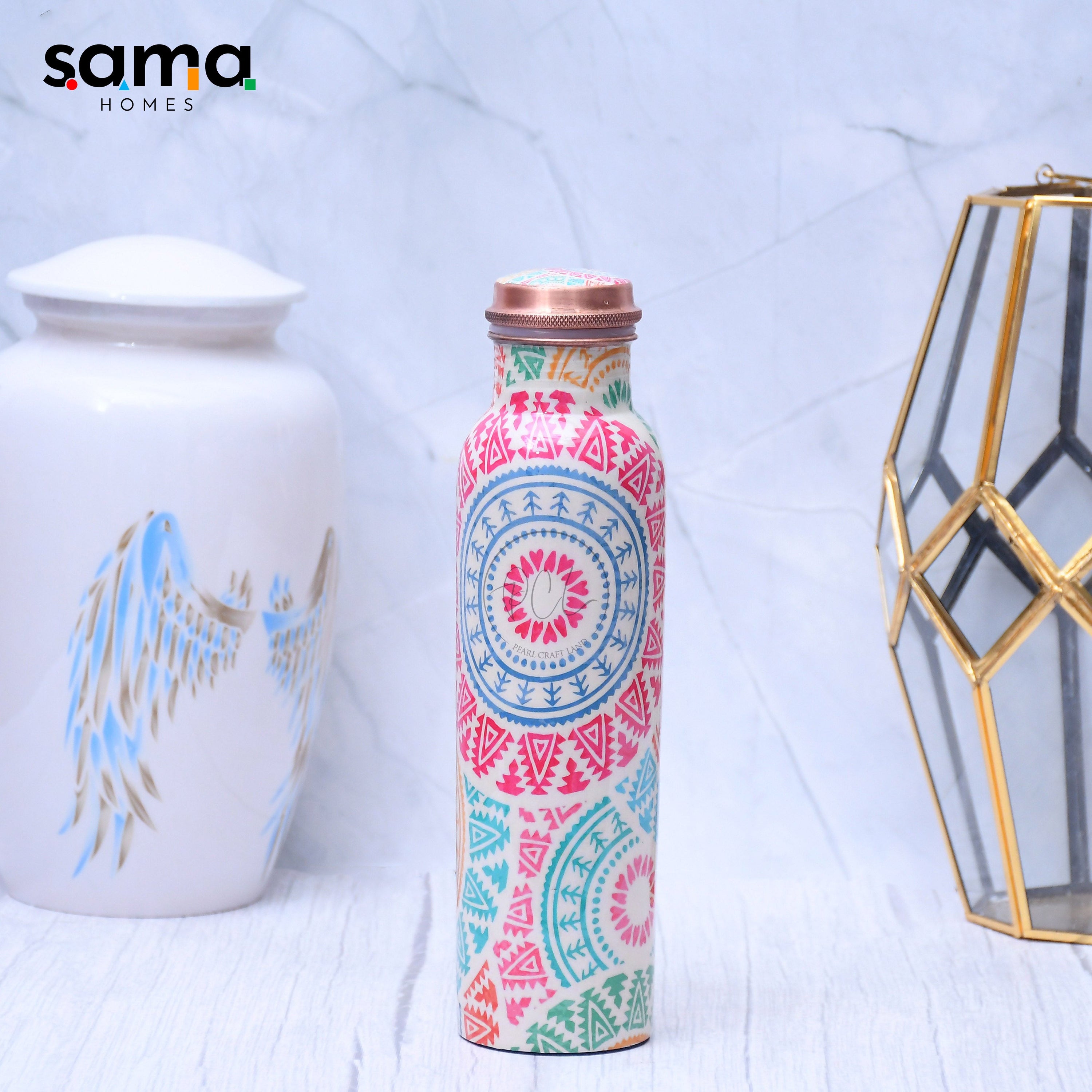 Mandala Copper Water Bottle – 1000ml