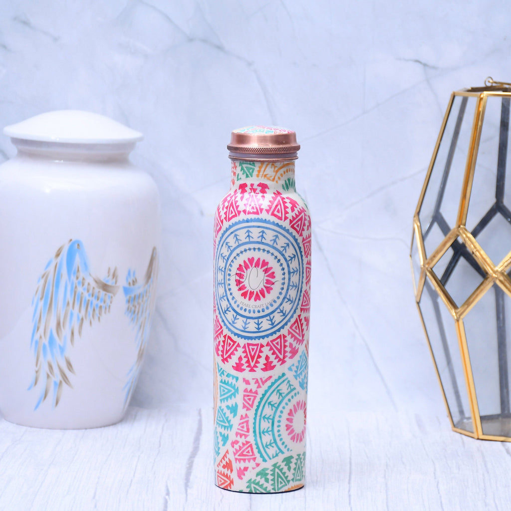Mandala Copper Water Bottle – 1000ml