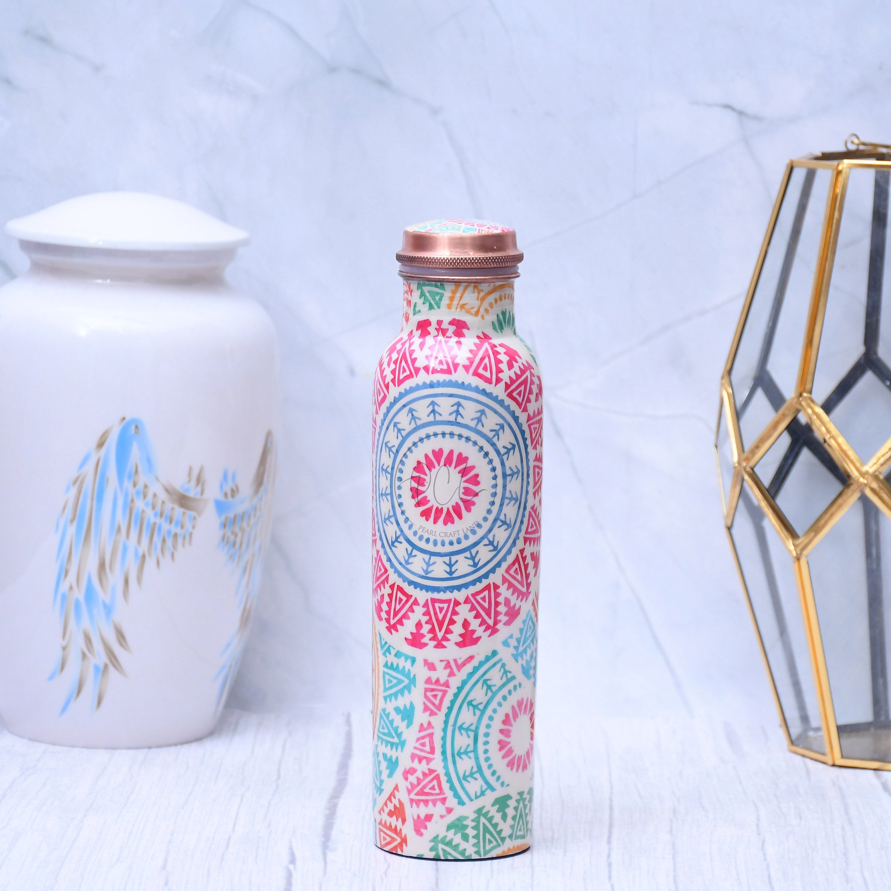 Mandala Copper Water Bottle – 1000ml