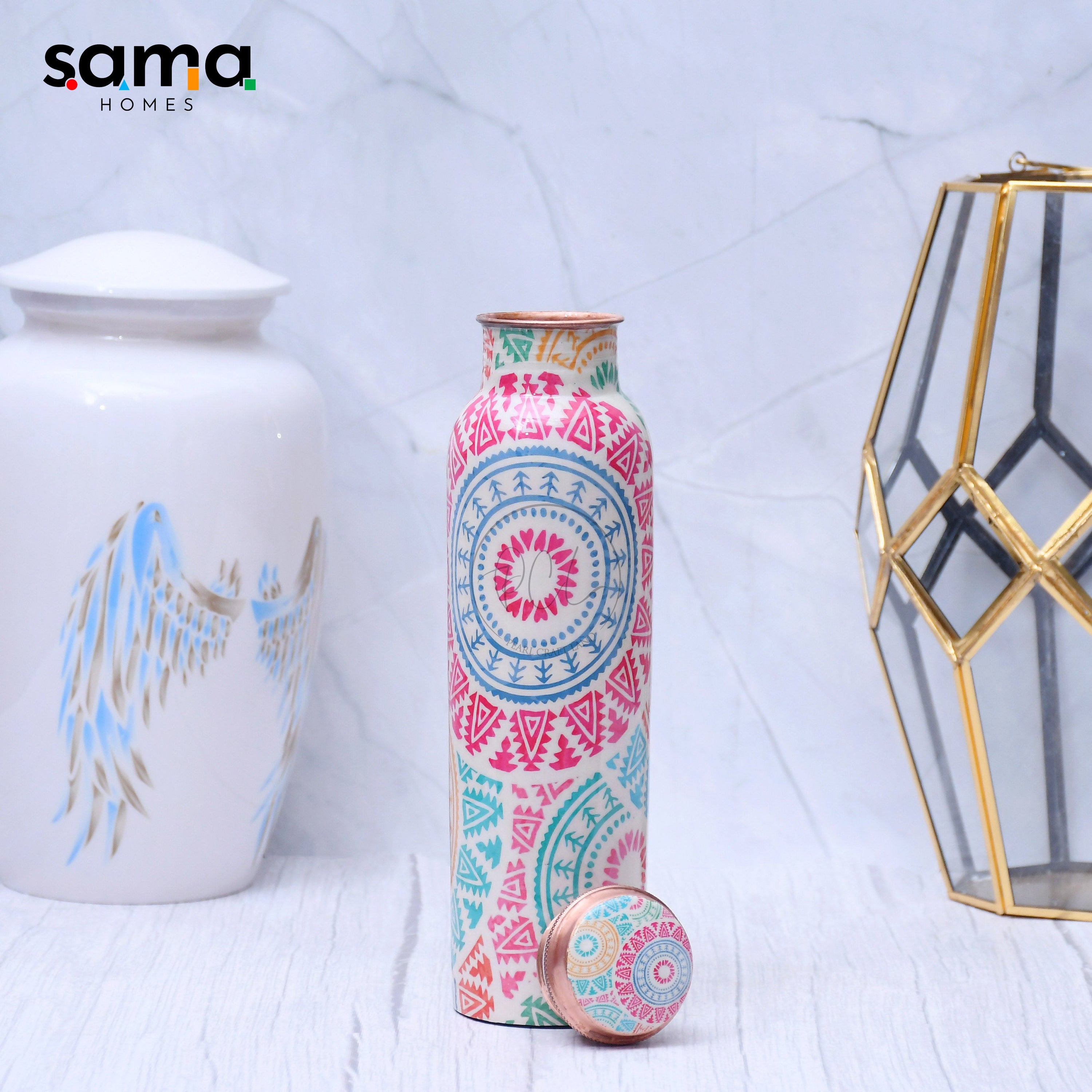 Mandala Copper Water Bottle – 1000ml