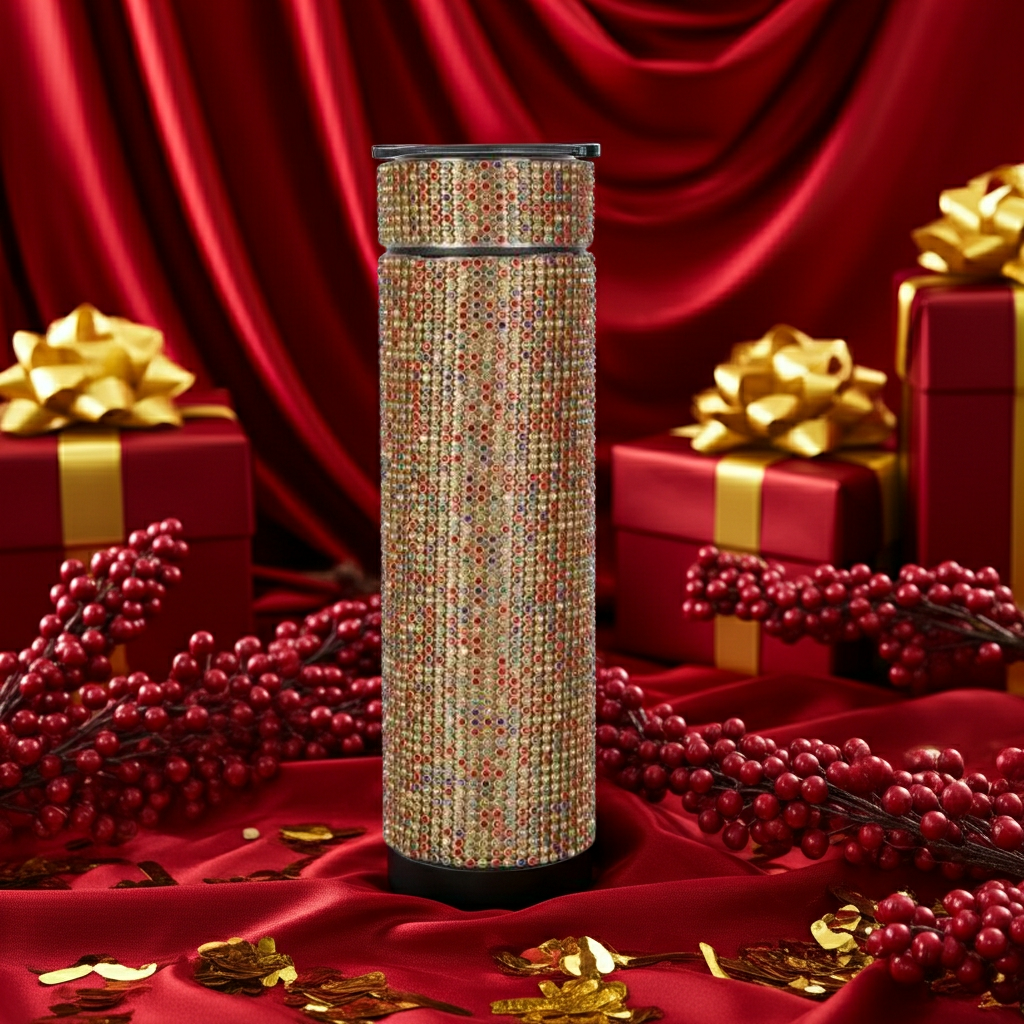 Diamond Luxe Smart Thermos Bottle offered as a holiday gift 
