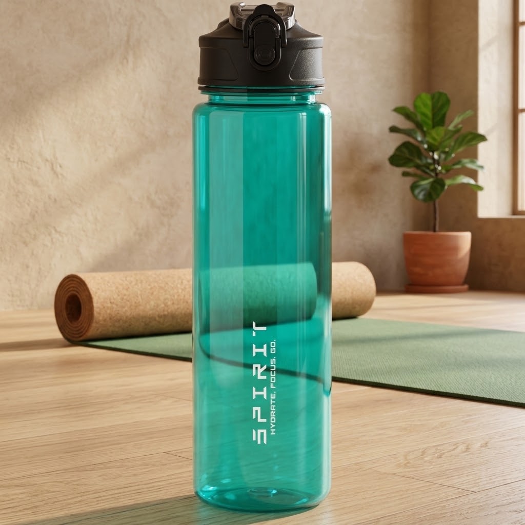 750 ml Outdoor Sports Water Bottle in a yoga studio