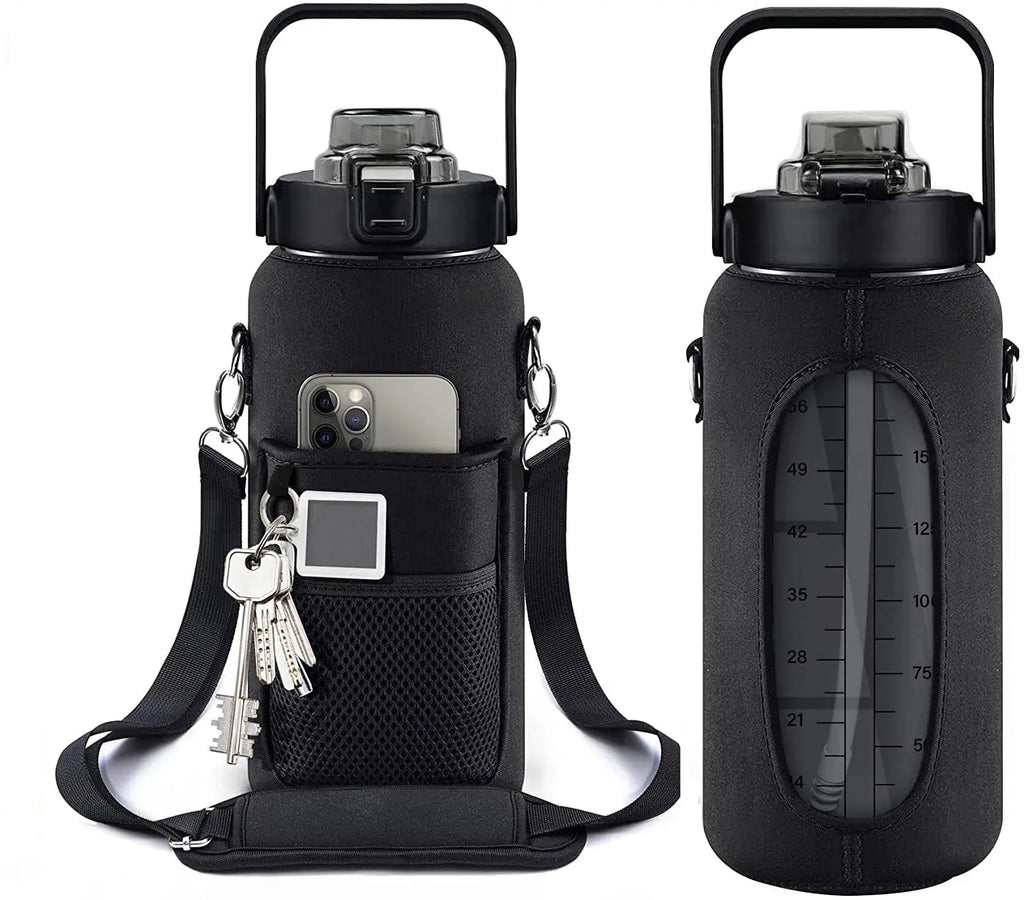 Motivational Leakproof Half Gallon Water Bottle with Straw 24 Hour Sport