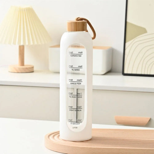 Borosilicate Glass Water Bottle with Bamboo Lid