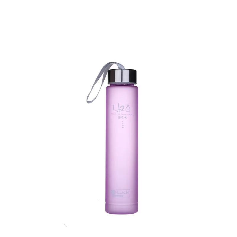 Frosted Plastic Water Bottle — 280ml, Leak-Proof, 12 Colors
