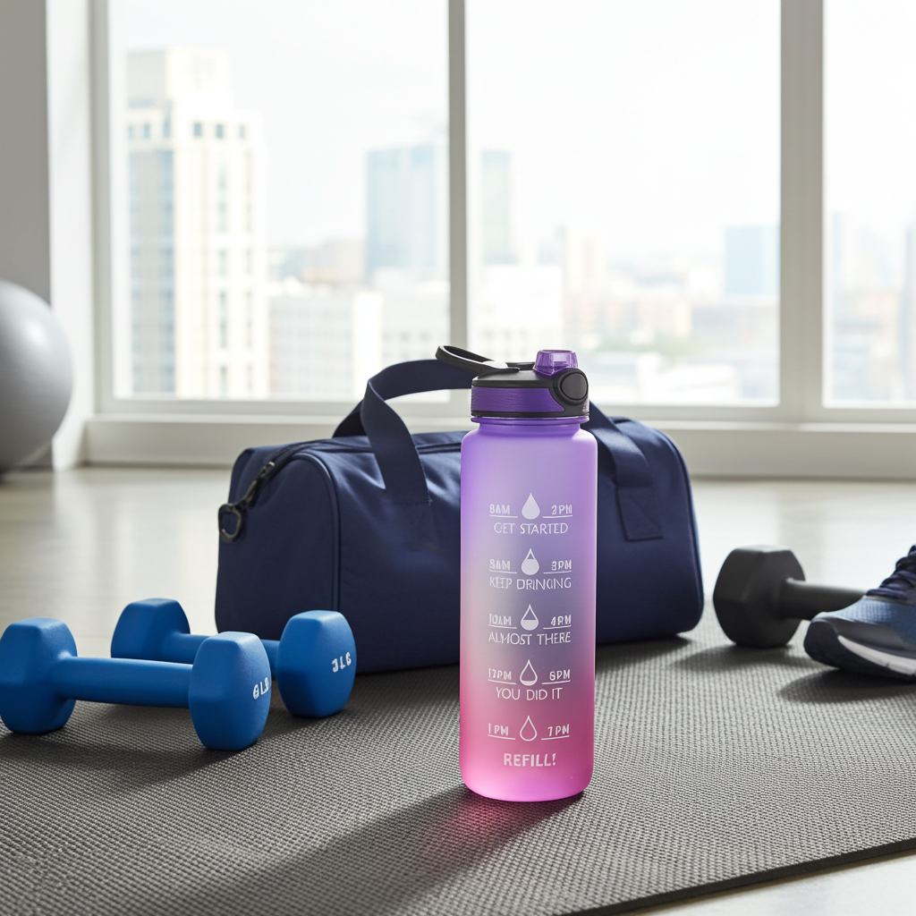 1L Tritan Water Bottle With Time Marker