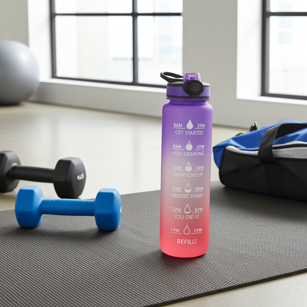 1L Tritan Water Bottle With Time Marker