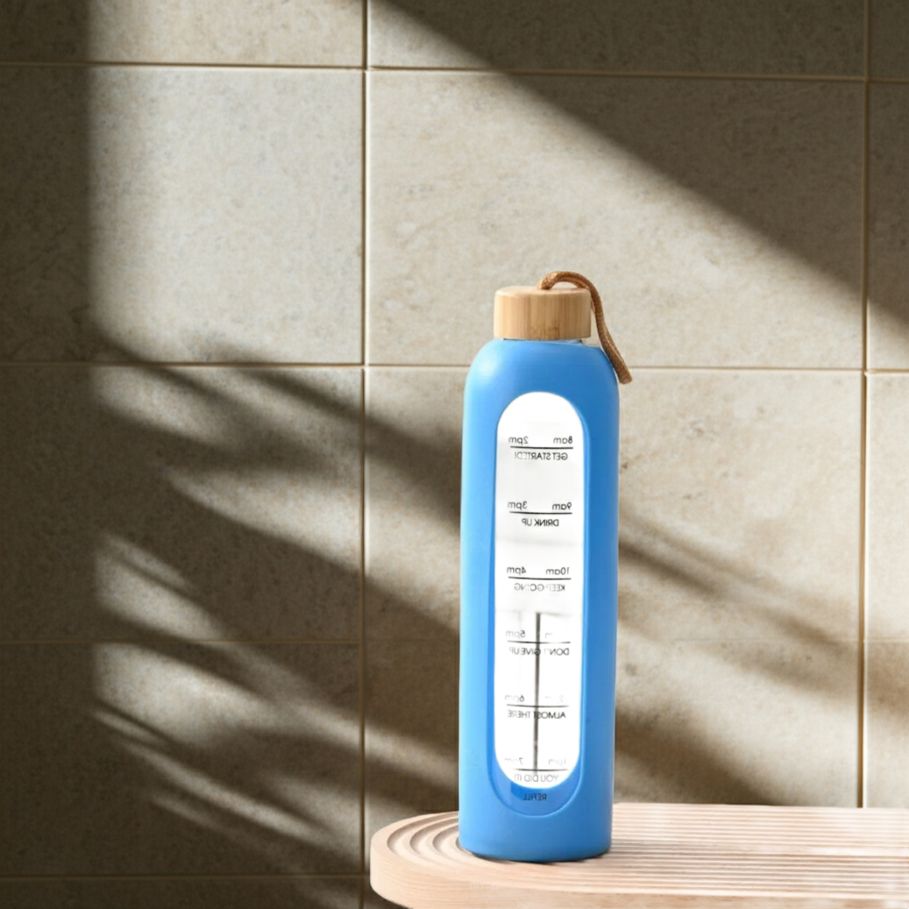 Borosilicate Glass Water Bottle with Bamboo Lid