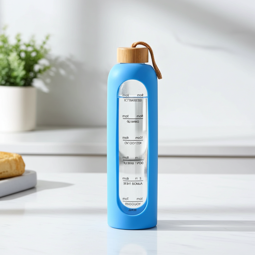 Borosilicate Glass Water Bottle with Bamboo Lid