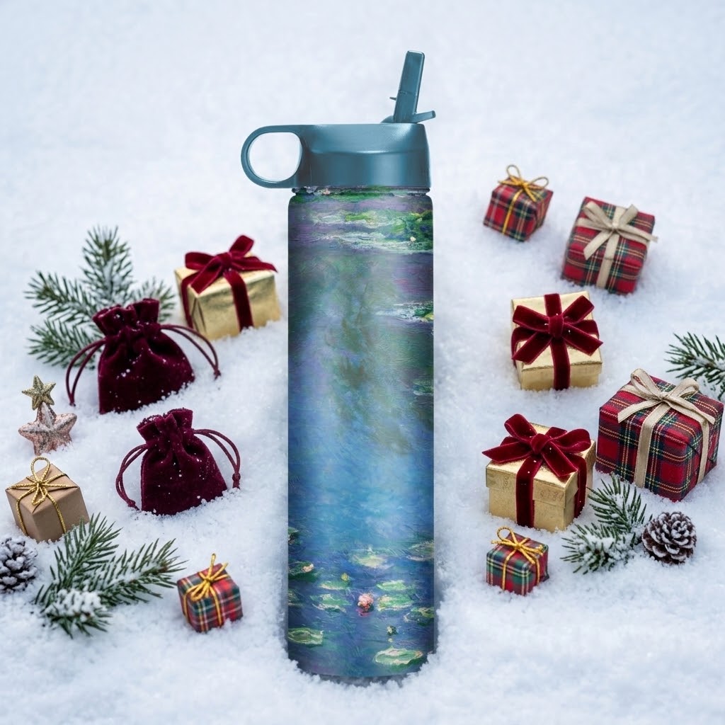 Claude Monet "Water Lilies" 24 oz Insulated Tumbler with Christmas gifts