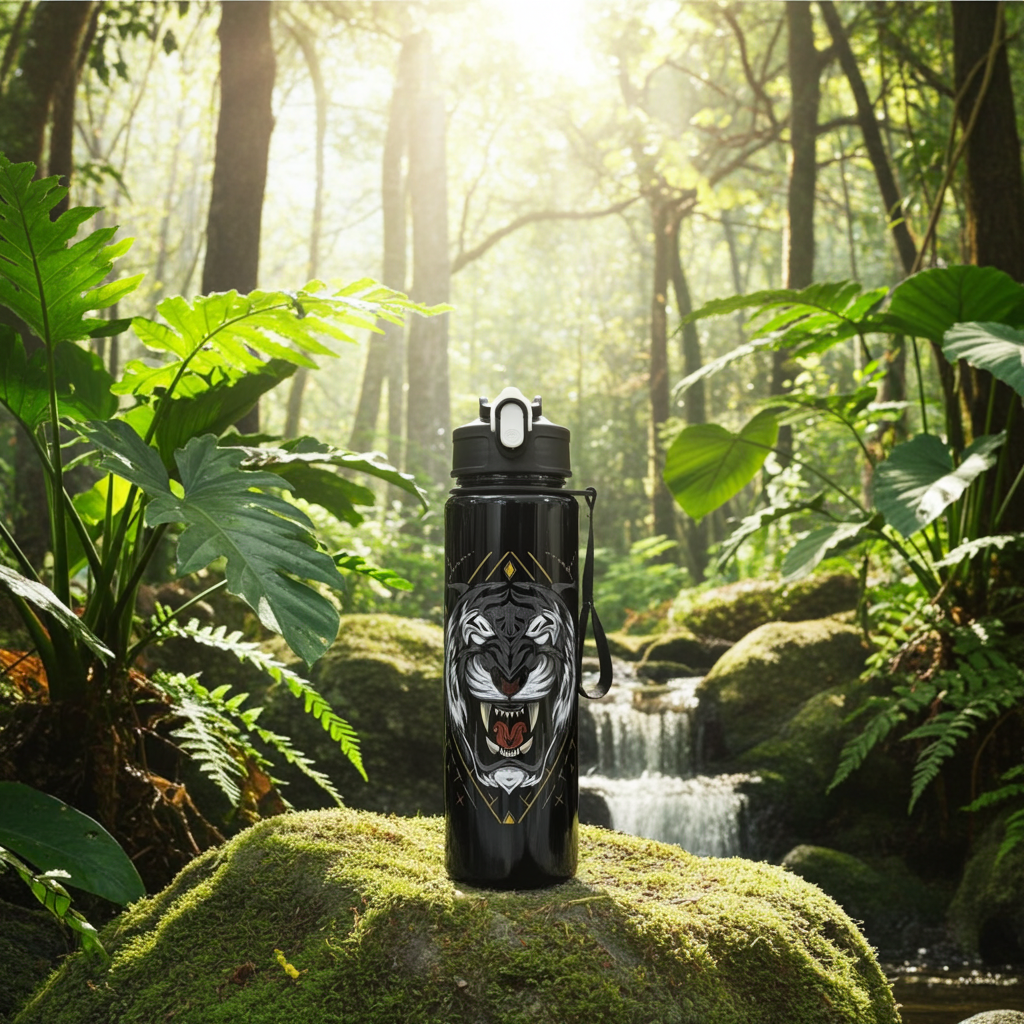 Animal Print Water Bottle — Lion, Tiger & Cow | 750ml