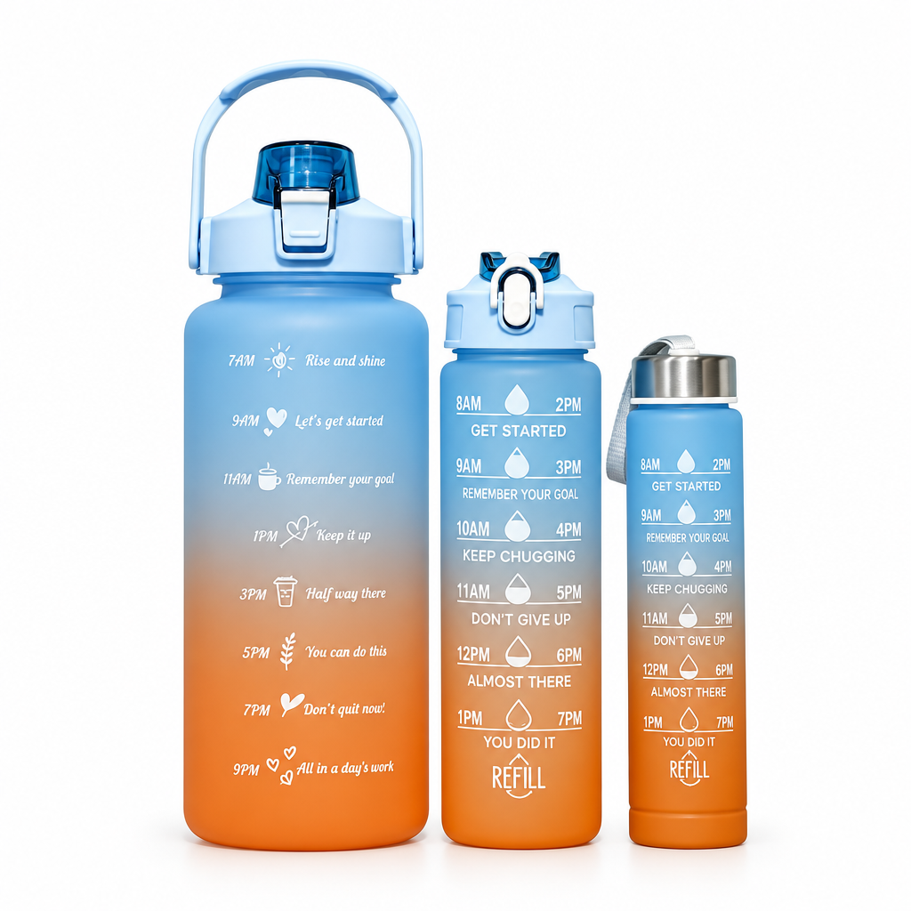 Blue Orange gradient bottles