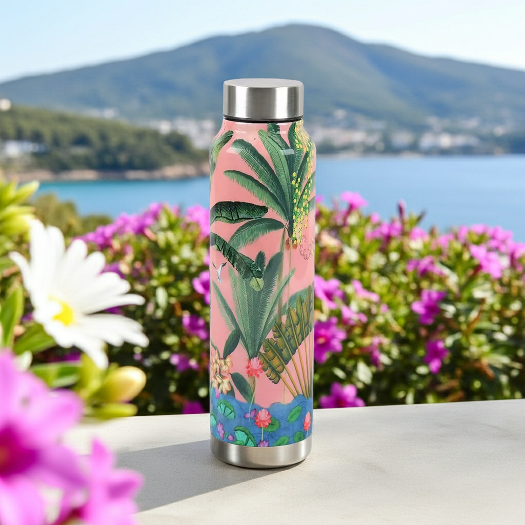Tropical Daze Big Steel Bottle 750 mL at a floral coastal scene 