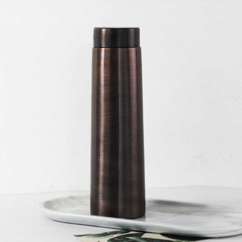 Handmade Brass Water Bottle Bronze Cylinder