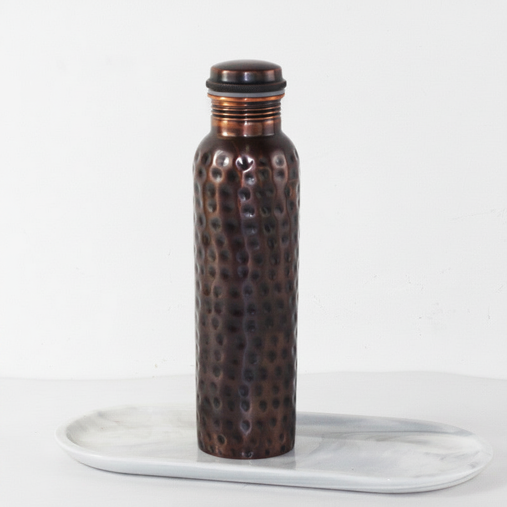Handmade Brass Water Bottle Bronze Ripples