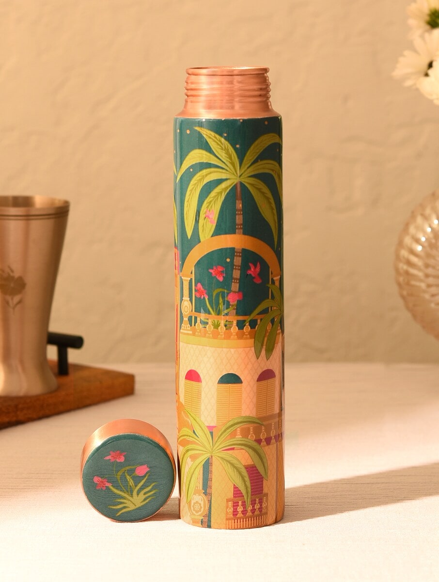 Vanya Forest Bloom Artisan Copper Bottle — 750ml