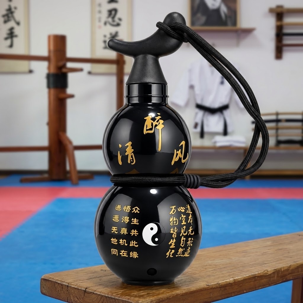 Gourd-Shaped Water Bottle — 750ml in a martial arts gym