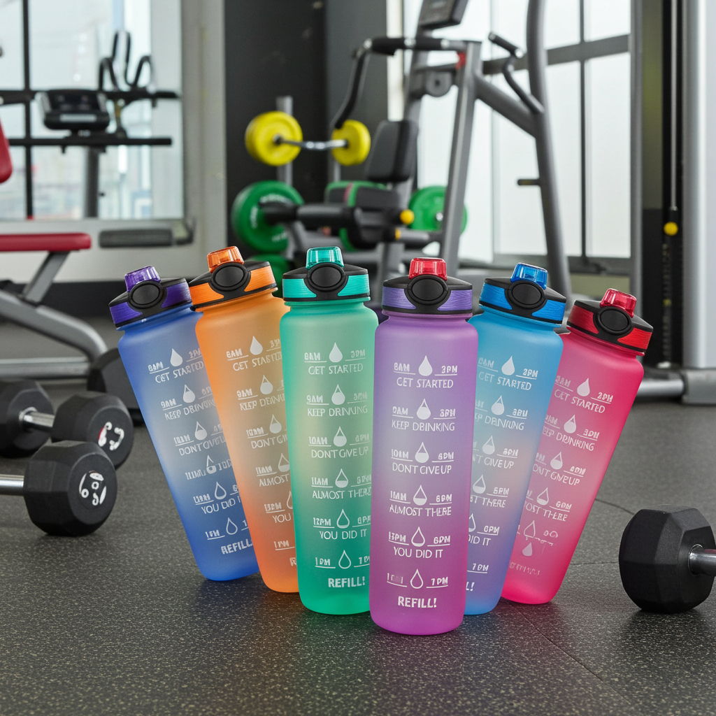 1L Tritan Water Bottle With Time Marker