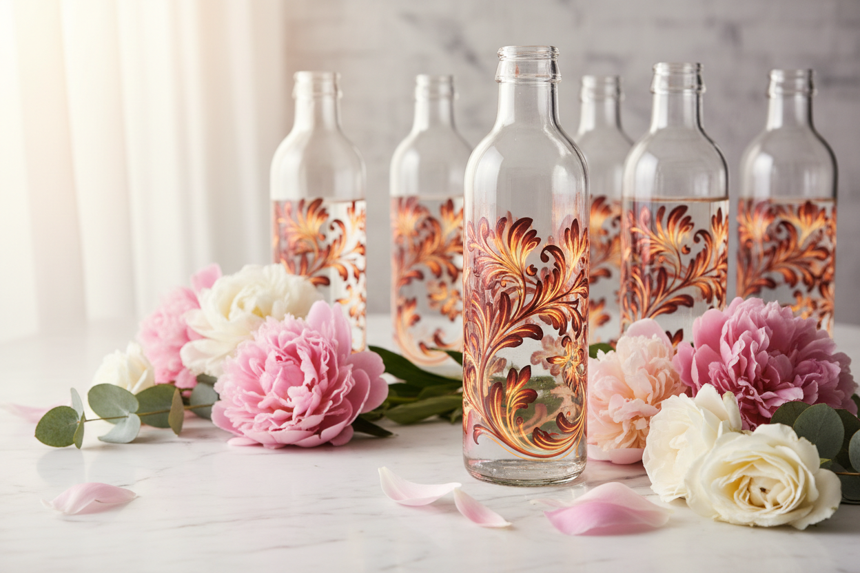 Flower Fire Glass Bottle Set — Luxury Hero