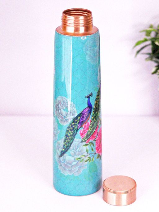 The Royal Peacock Printed Stainless Steel Bottle