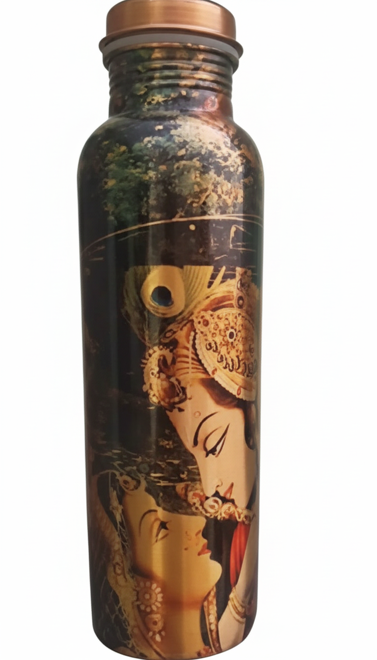 Krishna Radha Copper Water Bottle