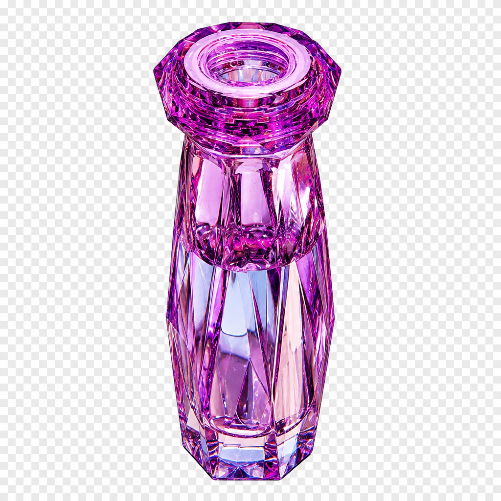 Multicolor glass water bottle with lid, isolated on transparent background