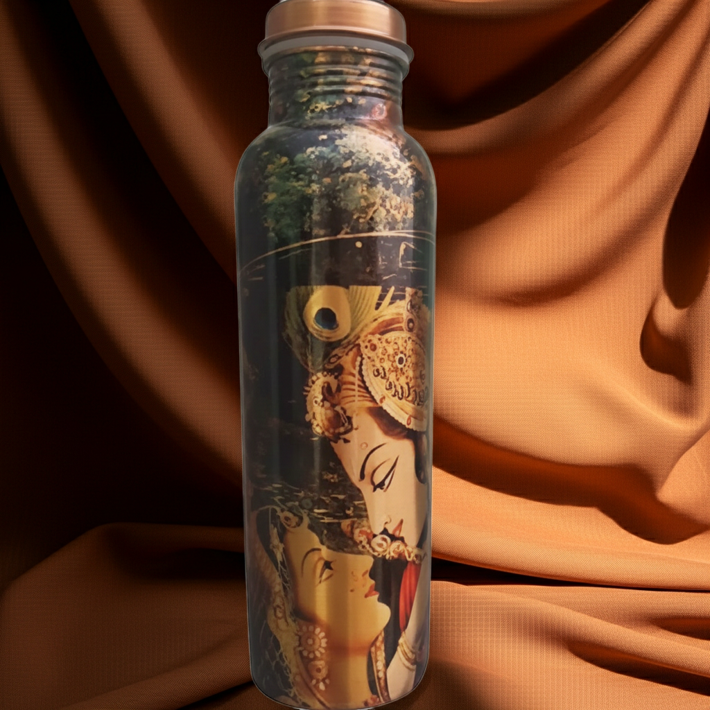 Krishna Radha Copper Water Bottle