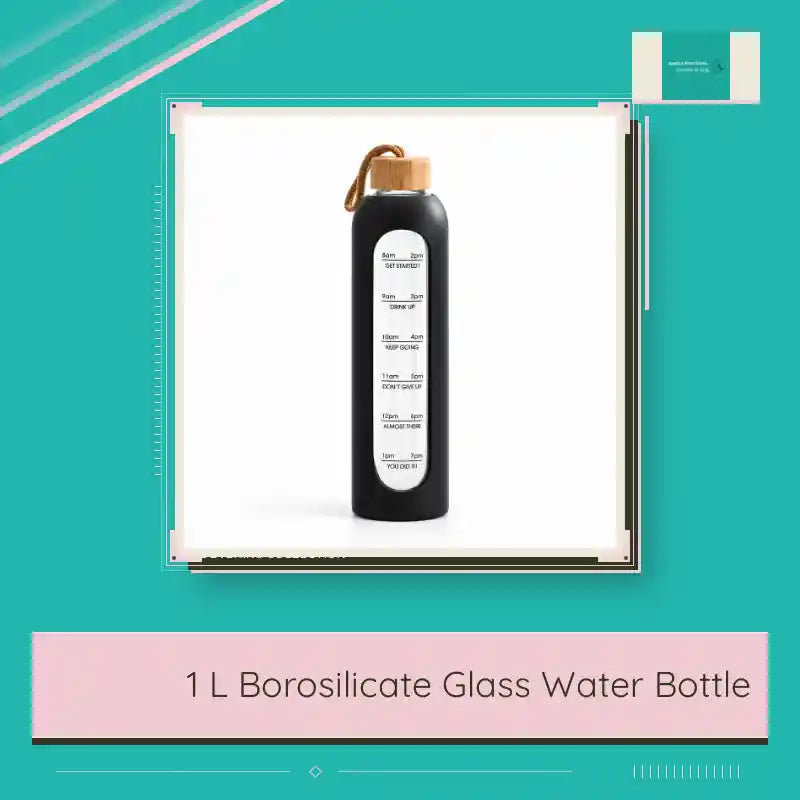 1 L Borosilicate Glass Water Bottle by@Outfy