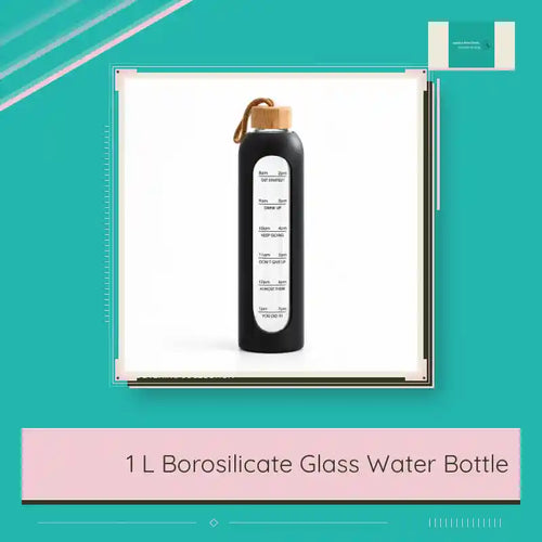 1 L Borosilicate Glass Water Bottle by@Outfy