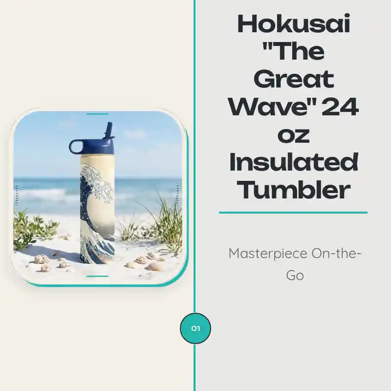 Hokusai "The Great Wave" 24 oz Insulated Tumbler by@Outfy