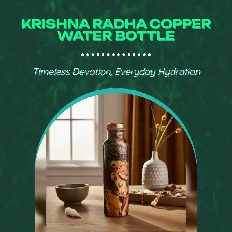 Krishna Radha Copper Water Bottle by@Outfy