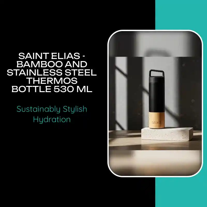 Saint Elias - Bamboo and Stainless Steel Thermos Bottle 530 ml by@Outfy