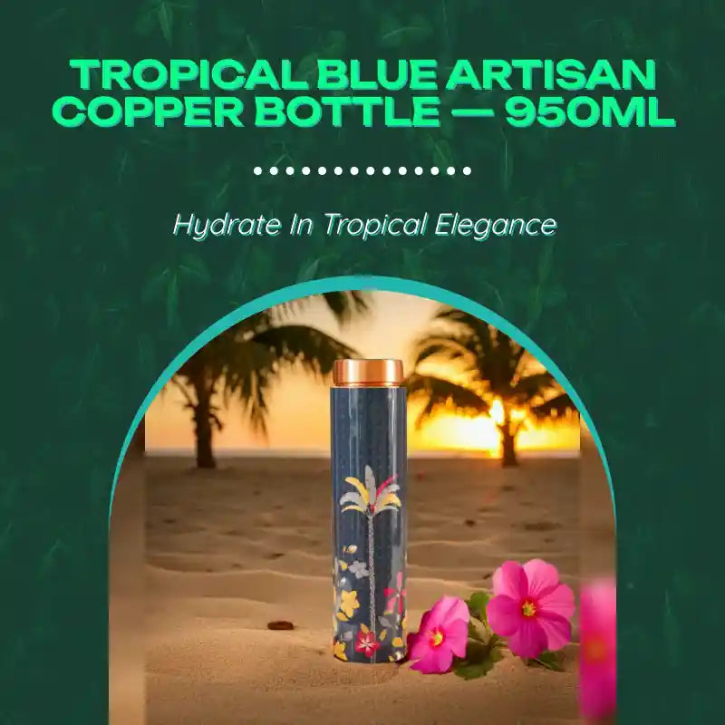 Tropical Blue Artisan Copper Bottle &mdash; 950ml by@Outfy